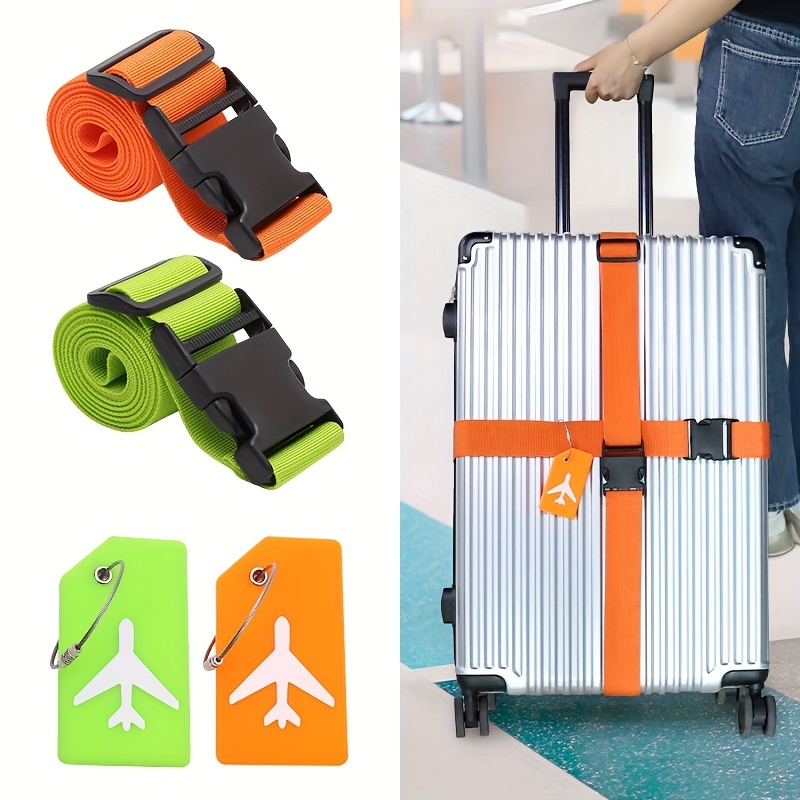 2Pcs Fastening tape Travel Luggage Elastic Band Luggage Cross Packing Belt Baggage  Suitcase Protective Straps Travel