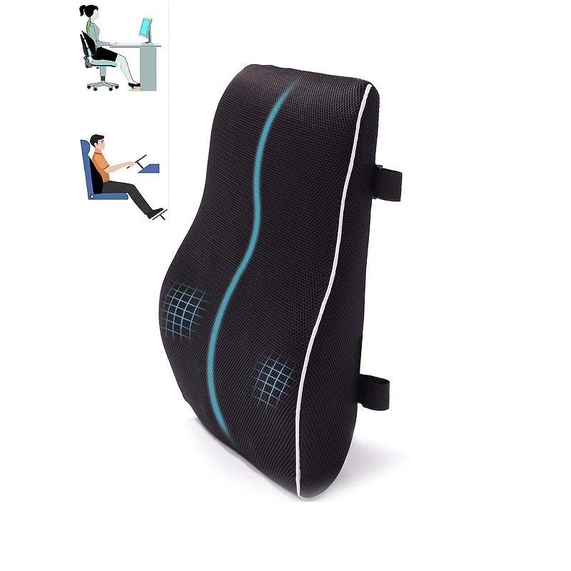  Almohada de apoyo lumbar para asiento de conducción, cojín  lumbar inflable para coche, cojín de espalda para aliviar el dolor de  espalda, mejorar la postura, correas dobles ajustables, respaldo ortopédico  ergonómico 
