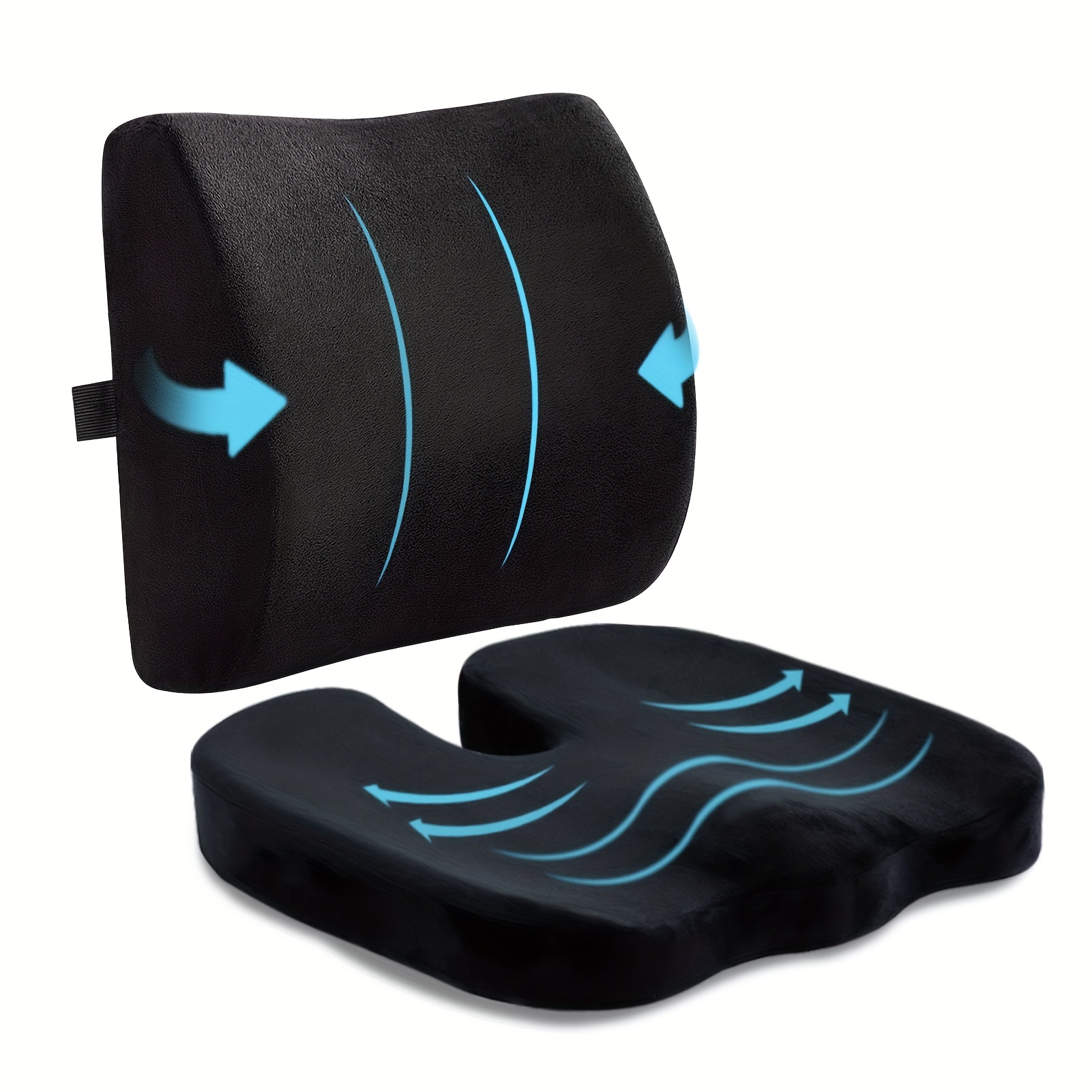 CushZone Office Car Seat Cushion, Non-Slip Sciatica & Back Coccyx Tailbone  Pain Relief Chair Pad, Memory Foam Butt Pillow for Computer Desk,  Wheelchair, Driving (Black) : Automotive 