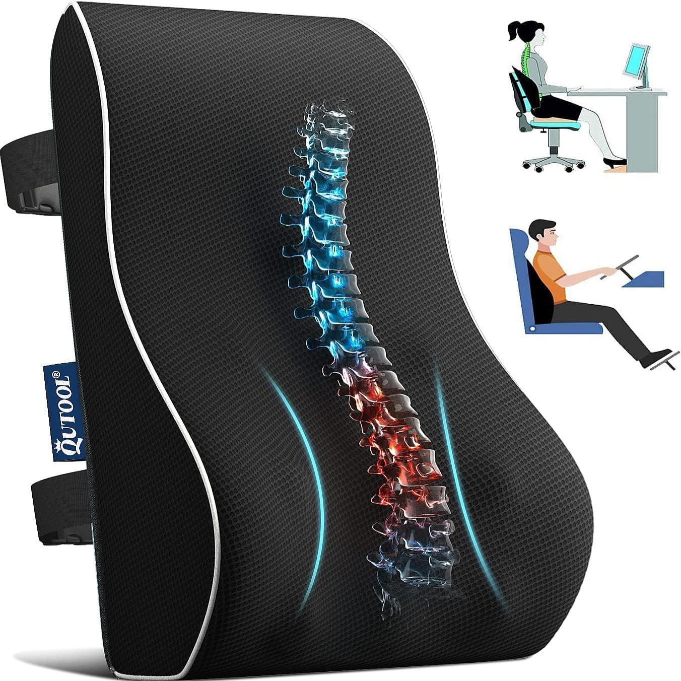 Lumbar Support Pillow/Back Cushion/Headrest, Memory Foam Orthopedic  Backrest for Car Seat, Office/Computer Chair and Wheelchair,Breathable &  Ergonomic