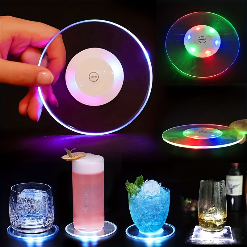 TINYOUTH 6 Pieces LED Coasters for Drinks, Light Up Coasters ON/Off  Disposable Round Coasters for Drinks, Acrylic Coasters for Beer Cocktail  Parties Weddings Bar Christmas, Colorful LED Coasters : : Home 