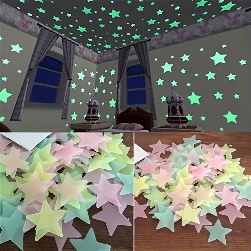 Resplandor en las estrellas oscuras para pegatinas de techo 1049pcs  Pegatinas luminosas Estrellas de luna luminosas Puntos fluorescentes  Pegatinas autoadhesivas Dibujos animados