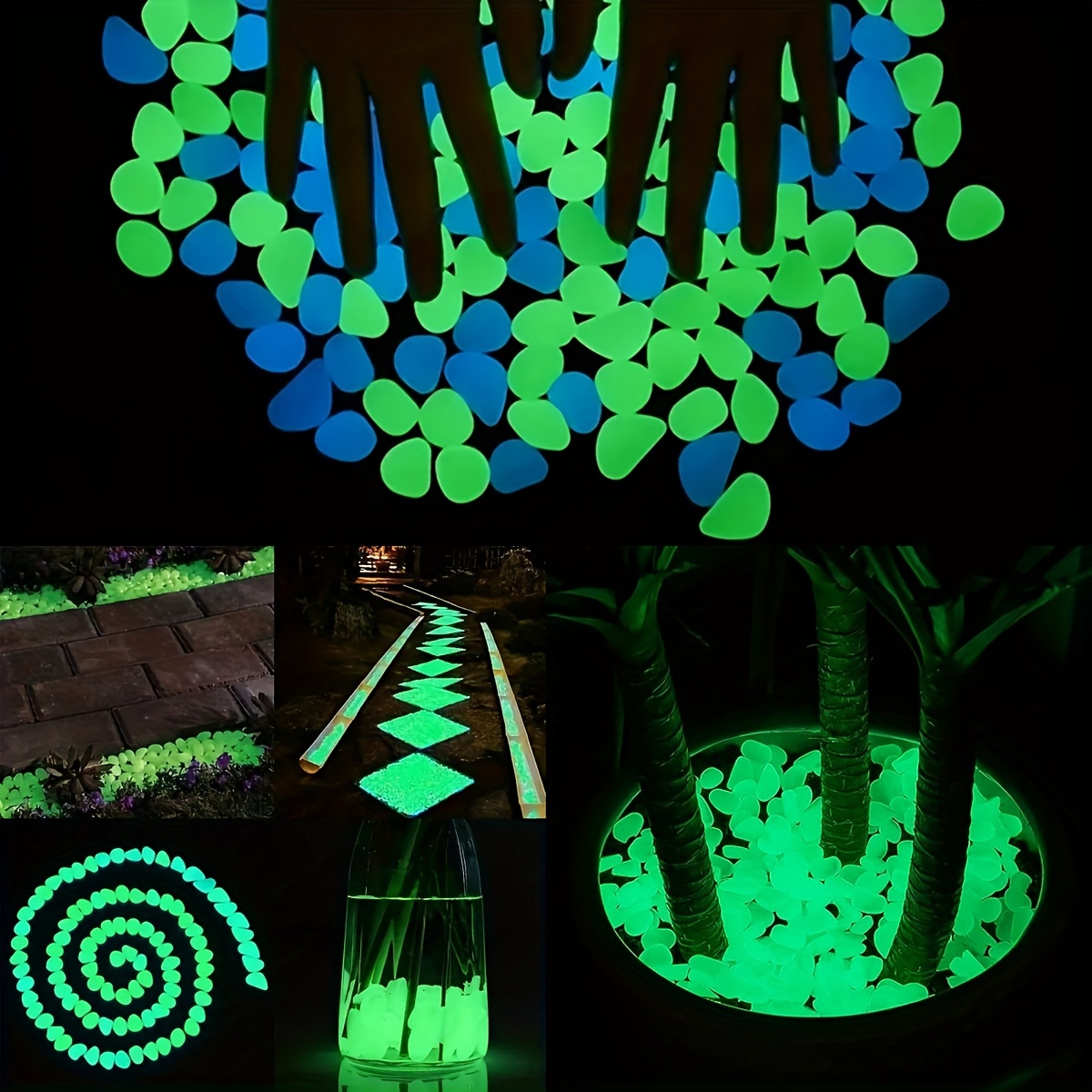 100 Pz/borsa Glow In The Dark Pietre Glow Rocks Decor - Temu