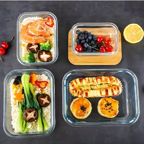 High Borosilicate Glass Fresh-keeping Bowl Microwave Refrigeration Special  Separated Lunch Box Student Family Outdoor Picnic Rectangular Lunch Box  With Storage Bag For Hotels,restaurant, Bulk Kitchenware&tableware - Temu