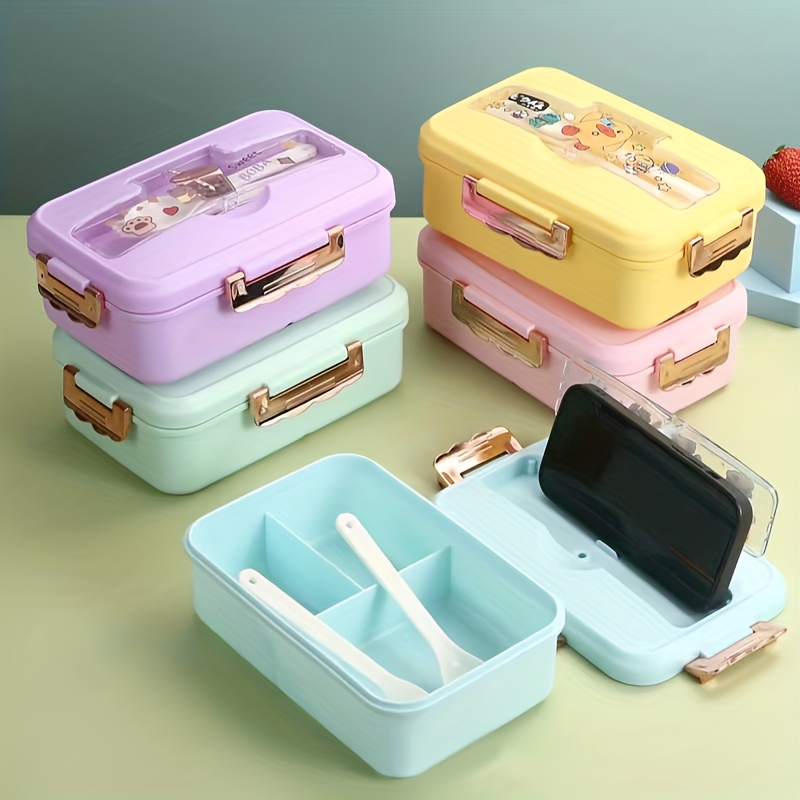 Kawaii Japanese Style Bento Box With Lid Cute Lunch Boxes For Girls  Compartment Portable Kids Student