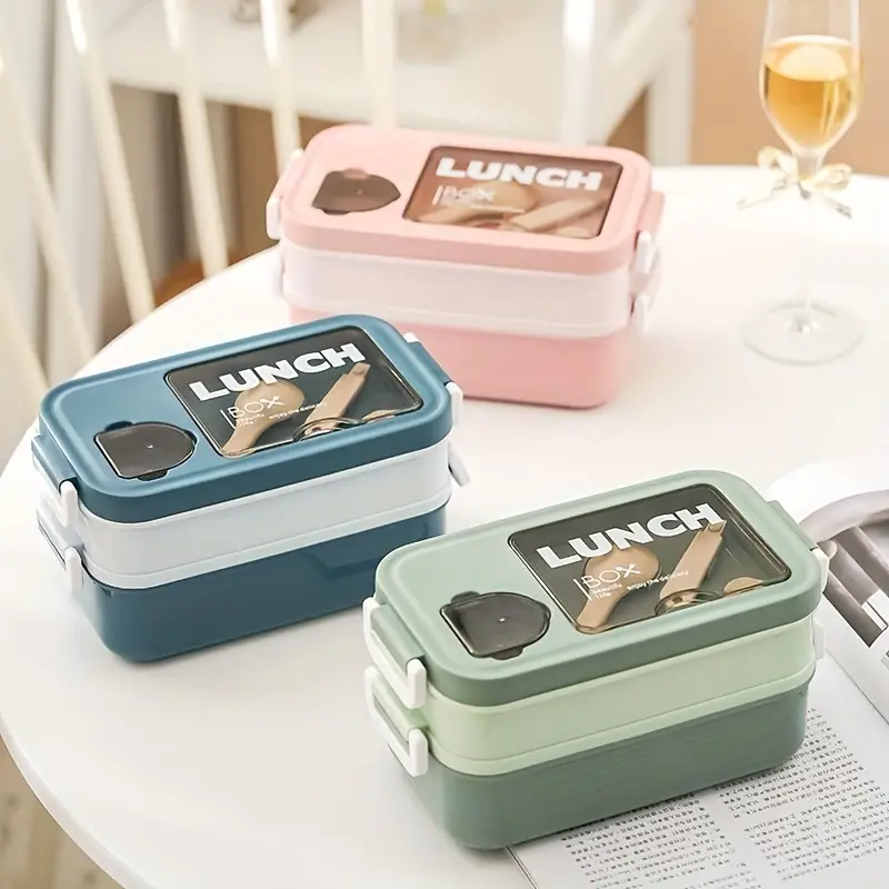 Lunch Box, 2 Layer Stackable Bento Boxes For Adults/teens