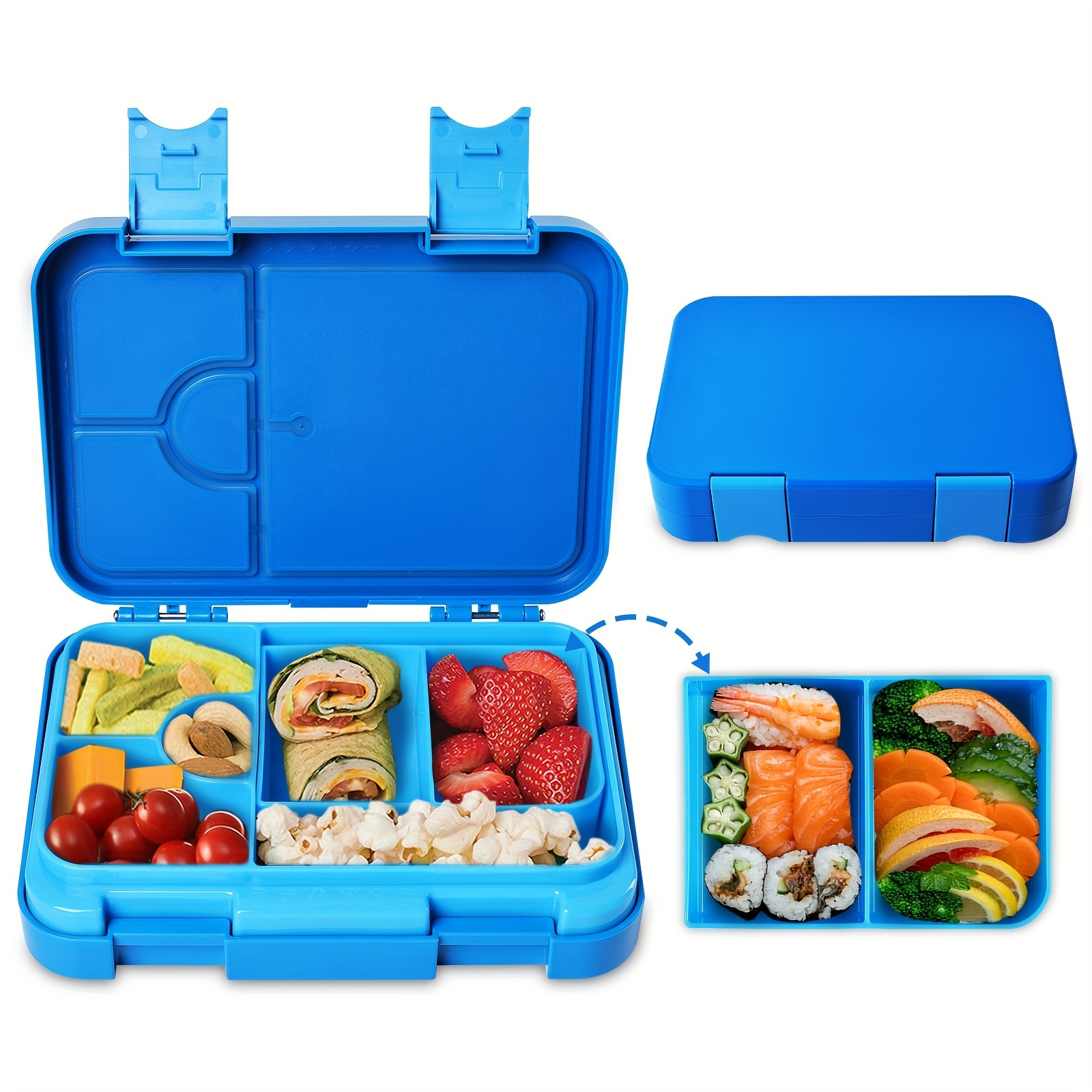Bento Box For Kids Adults Lunch Box With 3 Compartment,Wheat Fiber Leak  Proof Food Container With Spoon & Fork,1200ML Lunch Boxes Containers For  Men
