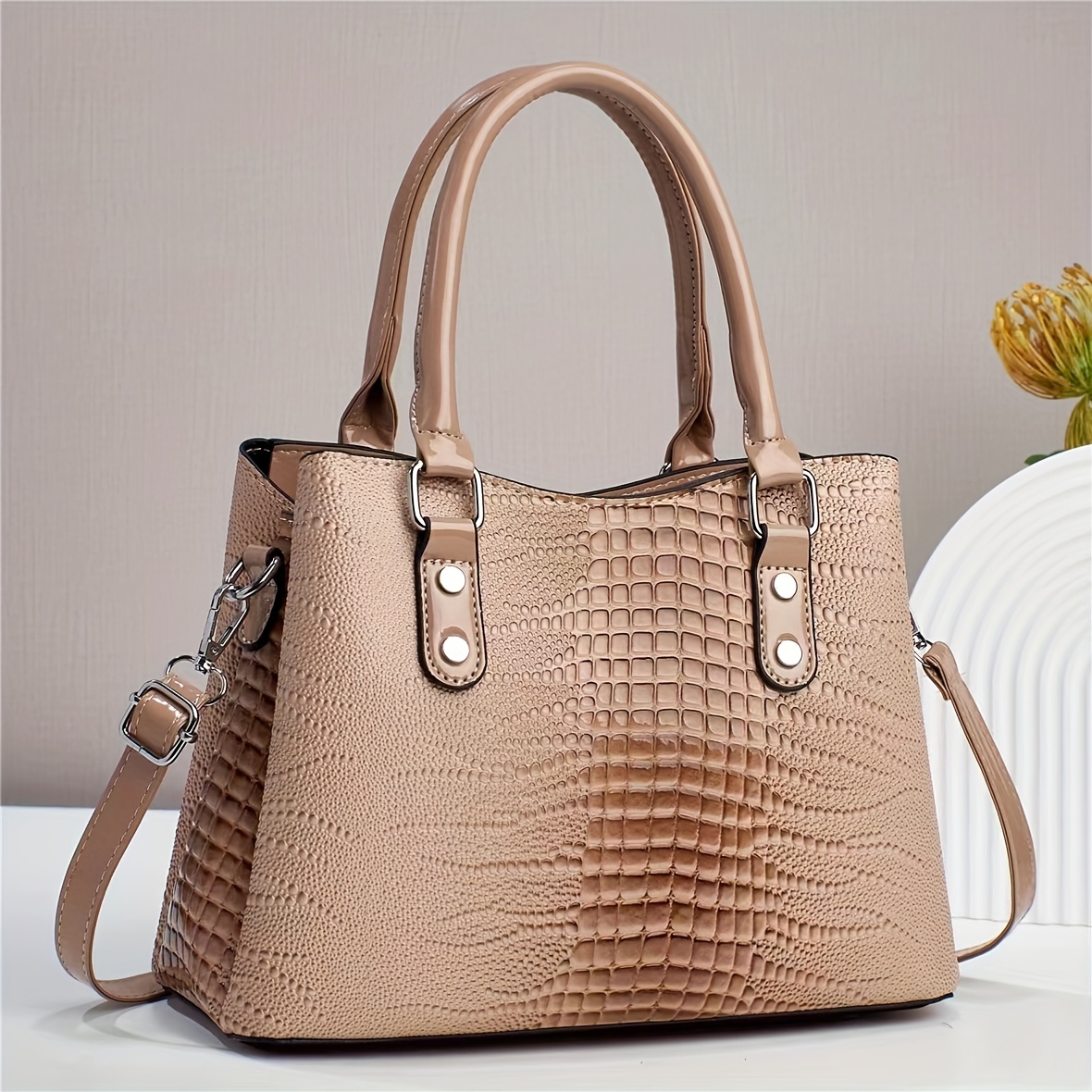 Crossbody Bag for Women Fashion Designer Shoulder Purse Leather Top-handle  Satchel Brown Classic Handbags for Ladies: Handbags