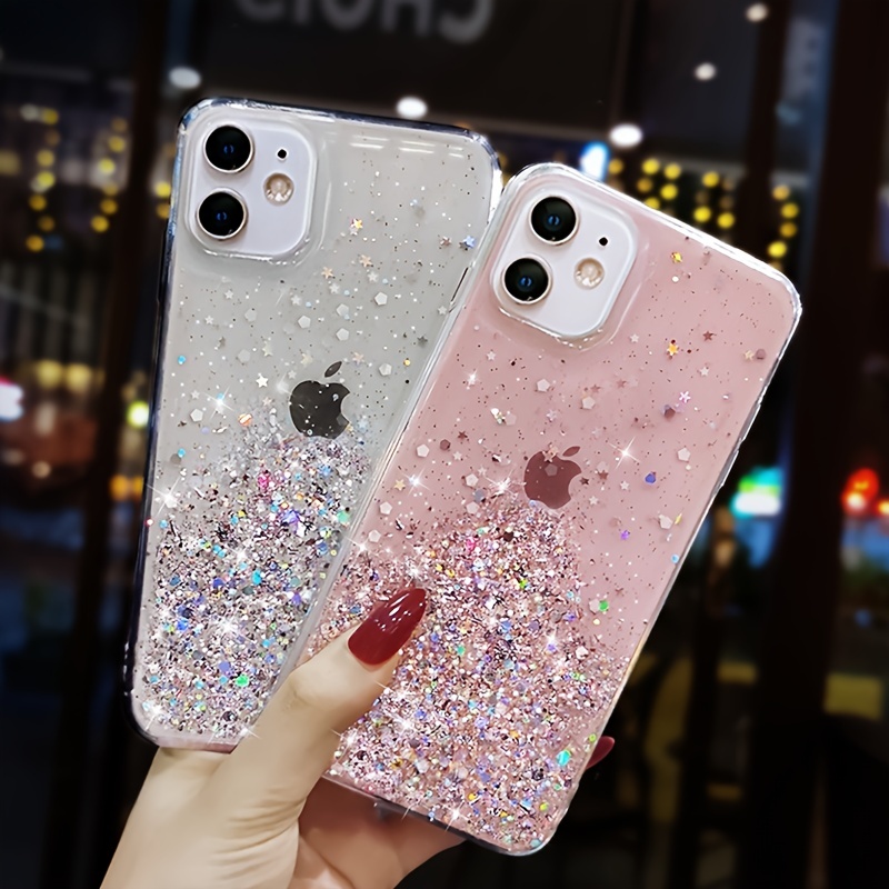 Funda de lujo para iPhone 15 Pro Max, carcasa transparente con láser  arcoíris para iPhone 11, 12, 13, 14 Pro Max, XR, XS, 7, 8 Plus, X,  parachoques suave - AliExpress