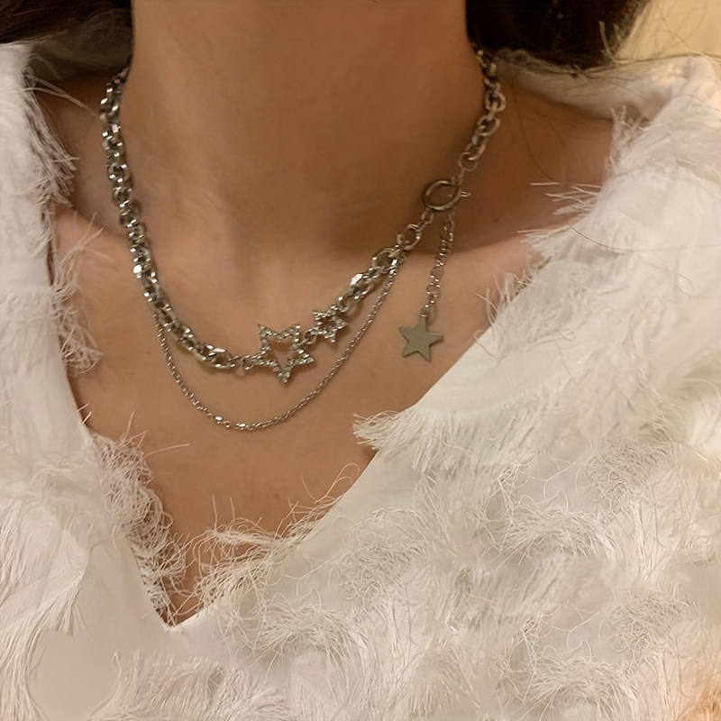 New Cinnamoroll Women Star Necklace, Y2K Preppy Fashion Versatile Kawaii Pendant, Cute Cartoon My Melody Female Luxury Clavicle Chain, Birthday