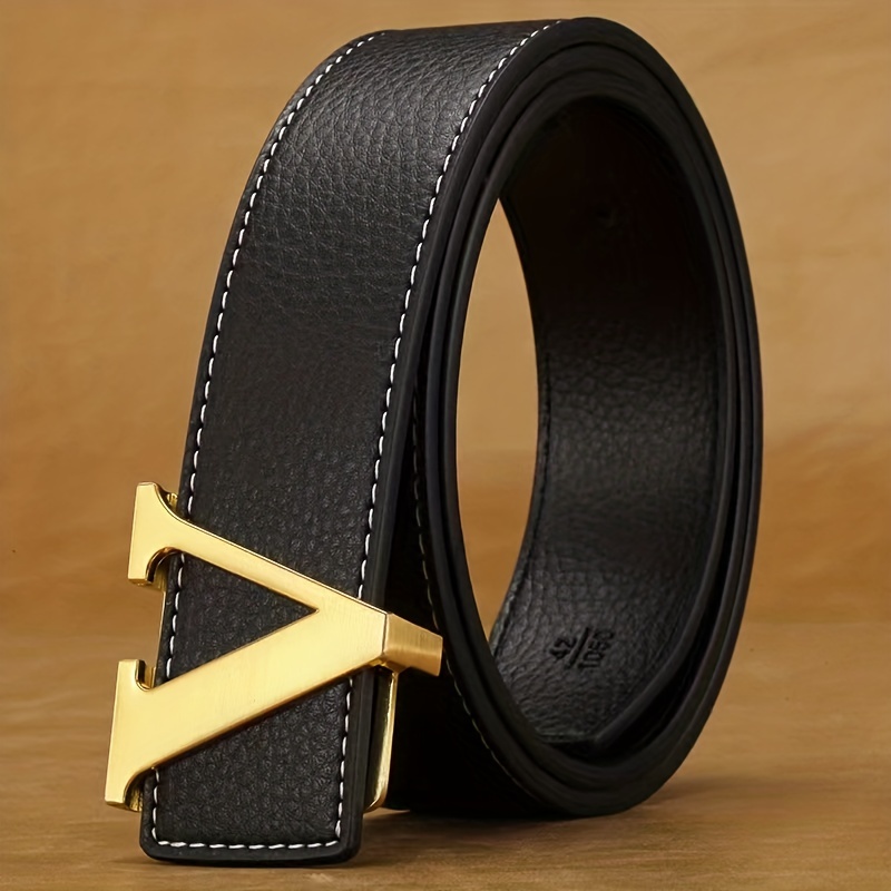 A Black Symmetrical Buckle Belt, Simple Faux Leather Chinese Dragon Belt,  Men's Belt As A Gift For Father And Husband - Temu Netherlands