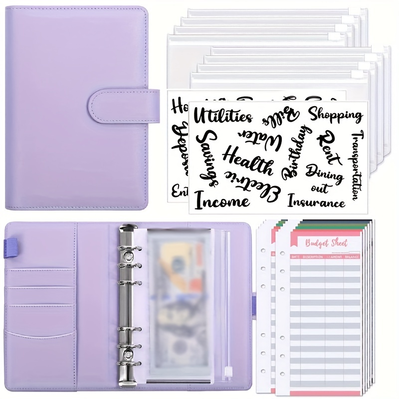 New Hot A7 PU Leather Planner Notebook Agenda Budget Workbook Envelope  Binder Pockets for Money Saving Bill Organizer - AliExpress