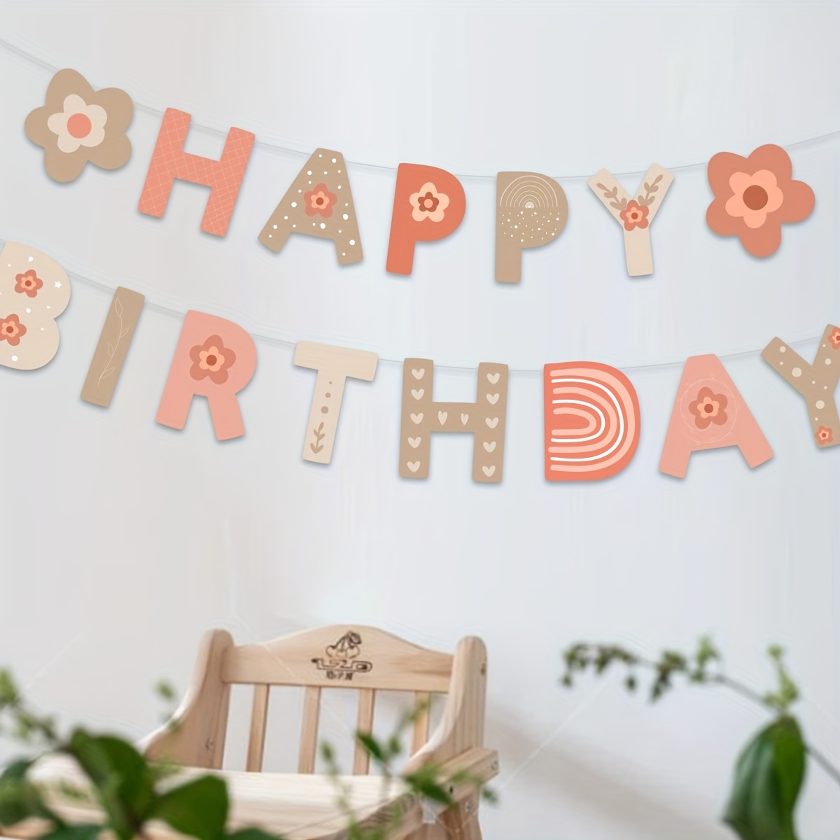 Happy Birthday Banner Pastel Macaron Colors Alphabet Design - Temu