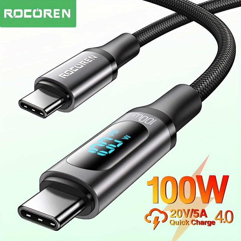 Rocoren 240W USB C to USB C Cable 6ft PD3.1/QC5.0,Compatible with MacBook  Pro/Air, iPad Pro/Air, Samsung Galaxy S23/22/21, Laptops