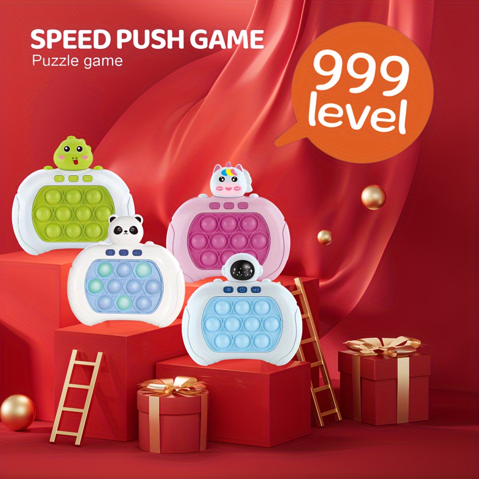 999 Level Electronic Pop Push Quick Push Game Console with LED