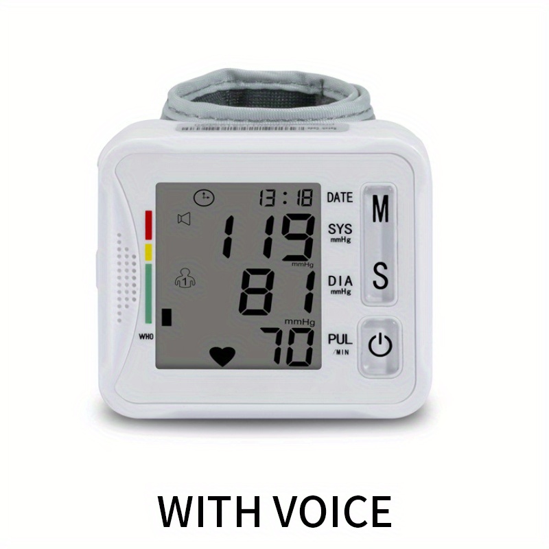 Blood Pressure Monitor Wrist Bp Monitor With Voice And Large - Temu