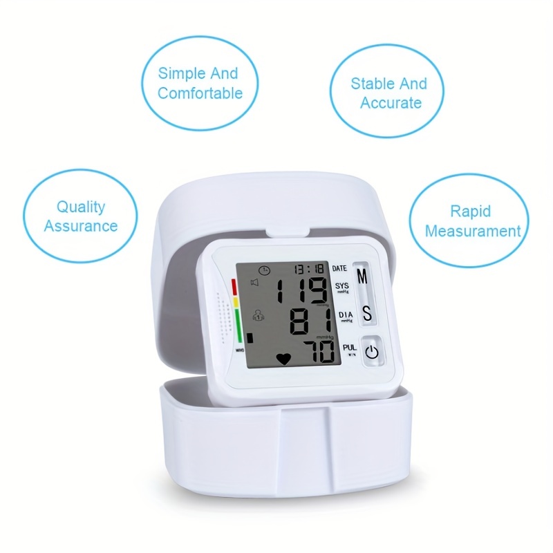 Blood Pressure Monitor Wrist Bp Monitor With Voice And Large - Temu