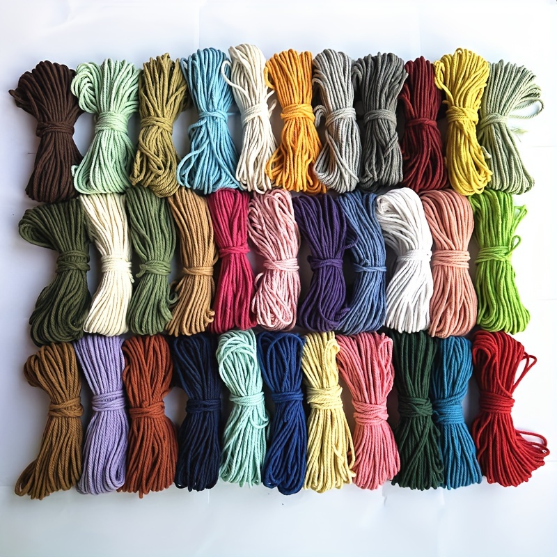 Cuerda de macramé de 0.157 in x 328 yardas, cuerda de algodón natural de  colores, cuerda de algodón para macramé, cuerda de algodón suave para
