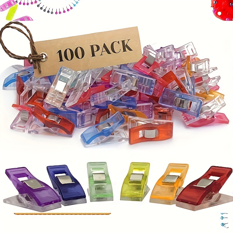 24 Pcs Sewing Clips Multipurpose Premium Quilting Clips Assorted Colors  Fabric Clips for Sewing Supplies Quilting Accessories Crafting Tools