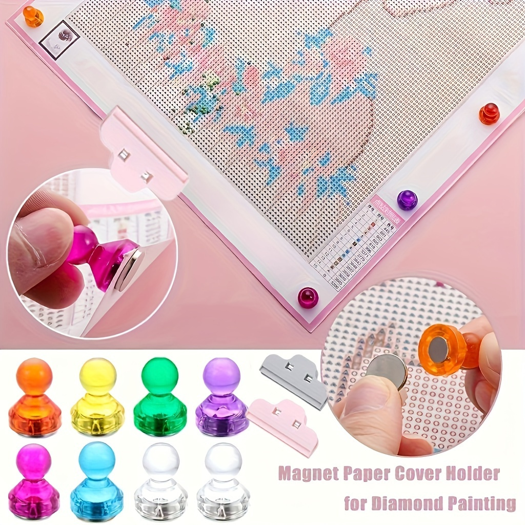Cover Minder Diamond Painting Magnets Cover Holder Diamond Painting Art  Accessories Tools Glitter Magnet For Kids Adults Cross Stitch Supply (8  Pieces