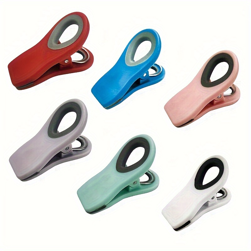 Bag Clips with Magnet,Chip Clips-6Pcs Magnetic Strong Food Clips Food Bag  Clip chip Clip for Bags Magnetic chip Clips Food resealer Fridge Magnets