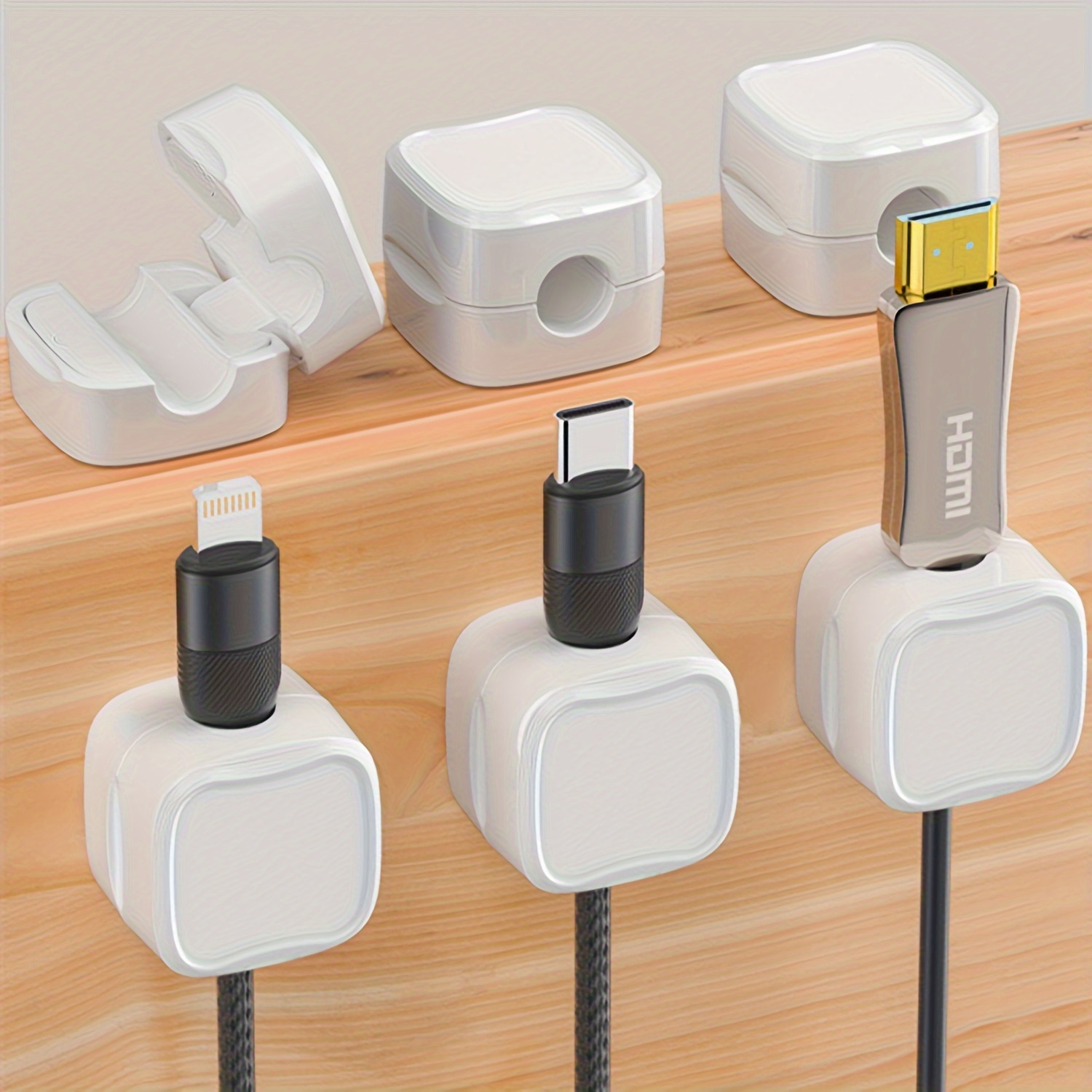 Organizador de cables magnético | Soporte de cable de 3 clips para  accesorios y cargadores | Mantén tu escritorio o cama organizado y nunca  más