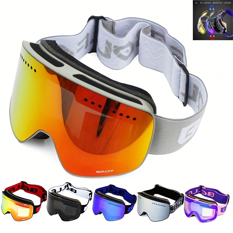 Gafas de esquí para nieve de invierno, lentes antiniebla, UV, Snowboard,  moto de