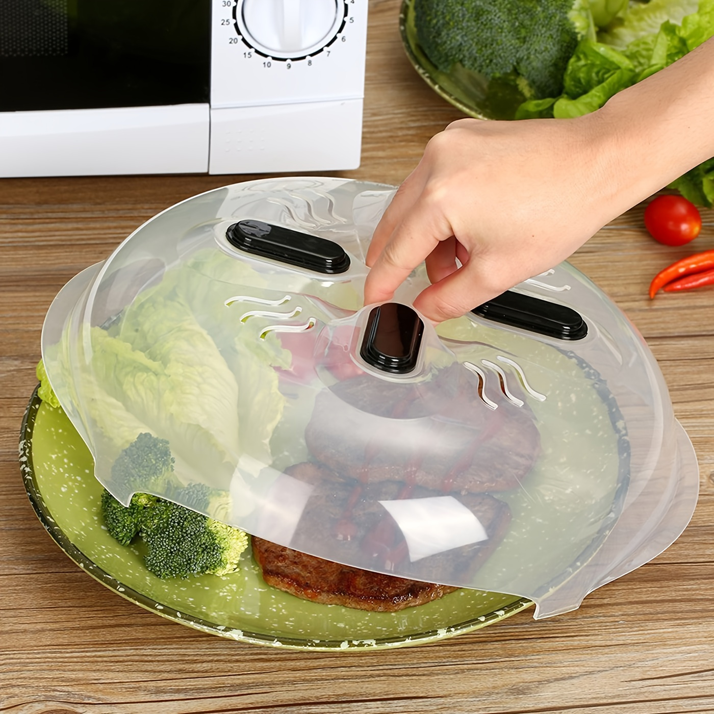 Magnetic Microwave Plate Cover Splatter Guard with Steam Food Cover Stove  Cover Transparent Anti-Splash Cap Kichen Accessories