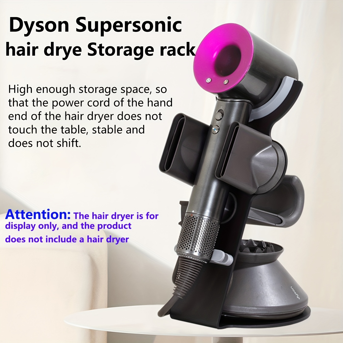 Dyson - Soporte para secador de pelo, soporte para secador de pelo Dyson,  capacidad para 5 accesorios de secador de pelo, protección de silicona