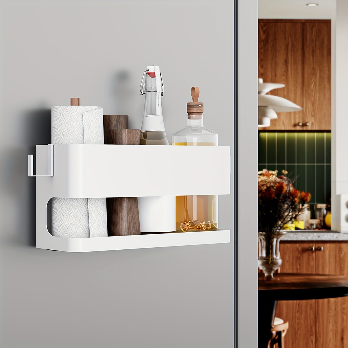 1pc Bathroom/kitchen Wall Mounted Triangular Storage Rack With Vacuum Suction  Cups, No Drilling Needed