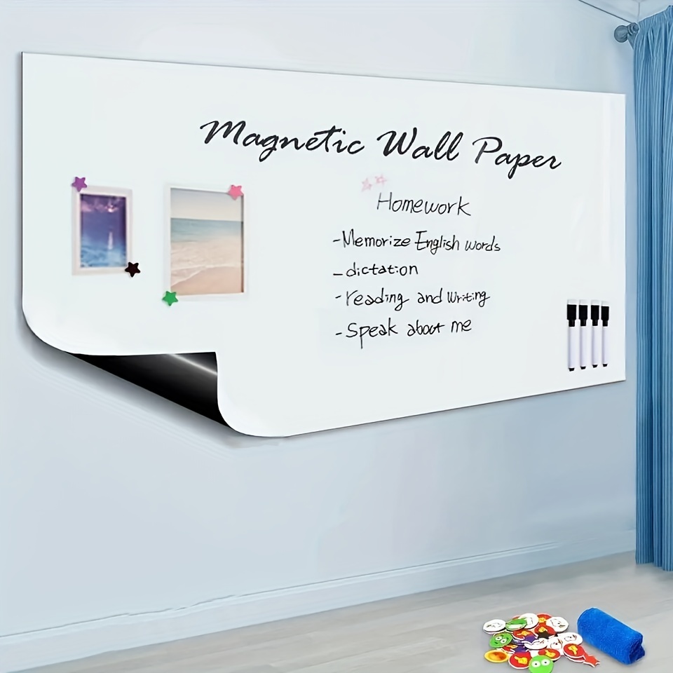 Lavagna bianca adesiva magnetica da parete - 45x60 cm