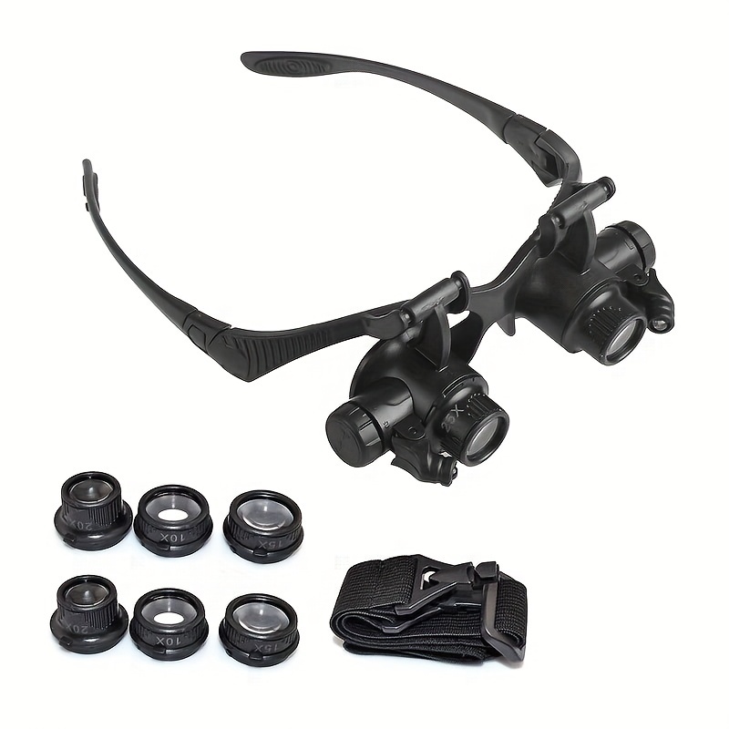 Headband Magnifier, Professional Double Lens Head-mounted Loupe Jewelry  Magnifier, Reading Visor Optical Glass Binocular Magnifier With Lens  Magnification-1.5x 2x 2.5x 3.5x For Repair Close Work - Temu Japan