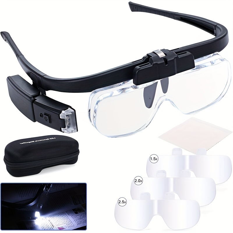 Mighty Sight Led Magnifying Eyewear Glasses with Rechargeable LED lights  160%-US
