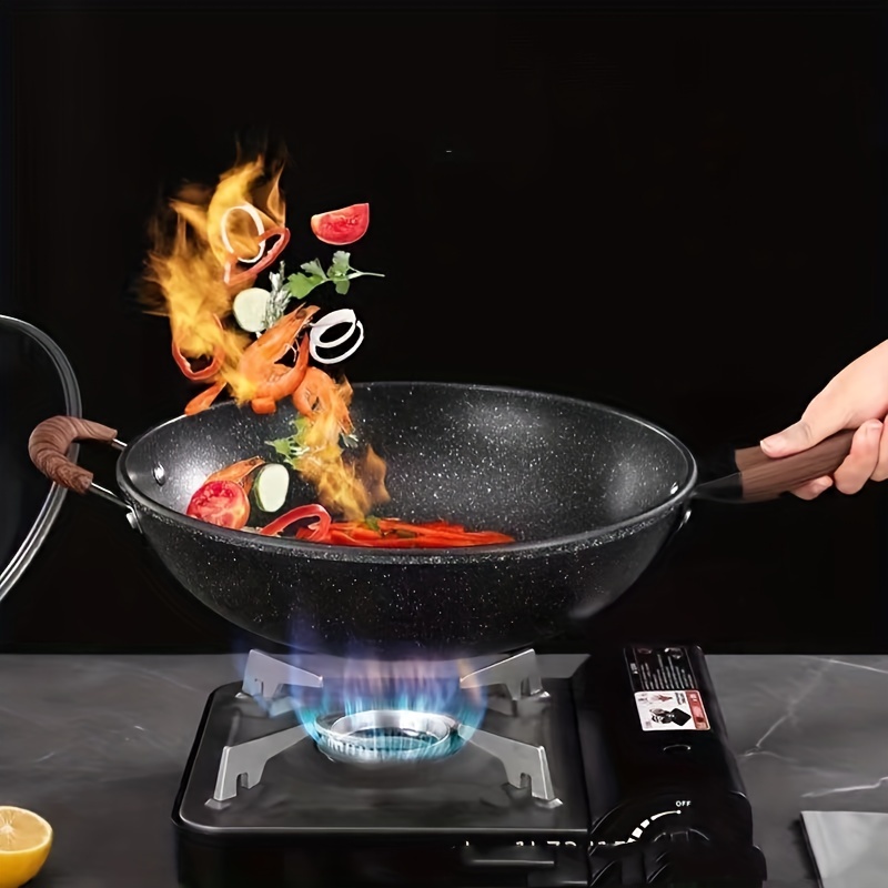 Wok Wok Antiadhésif 32cm Cuisinière à Gaz Cuisinière à Gaz Universel  Ménager Frit : : Cuisine et Maison