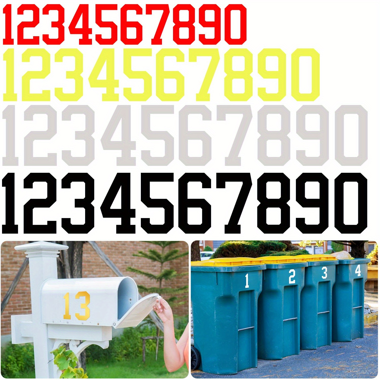 810 Pieces 10 Sheets Letter Stickers,Self Adhesive Vinyl Waterproof Mailbox Numbers Stickers,Alphabet Number Stickers for Mailbox,Window,Door,Sign