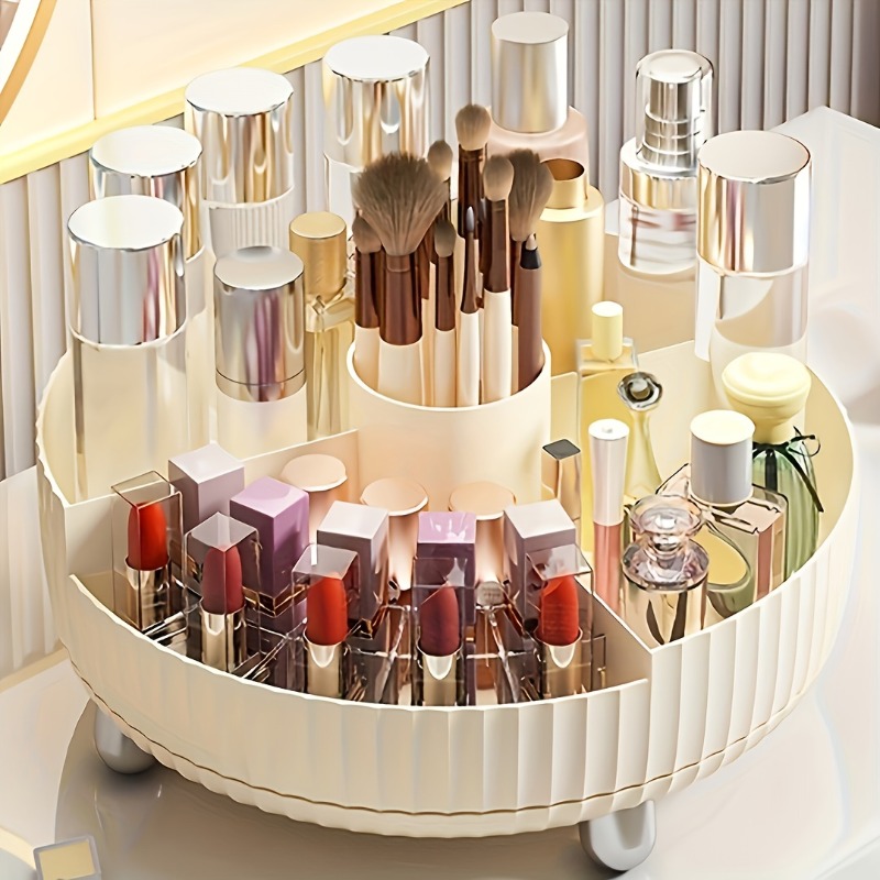 Organizador De Maquiagem Skin Care Cosméticos Redondo 8 Divisórias  Giratório 360 Torre Grande Acrílico Make-up