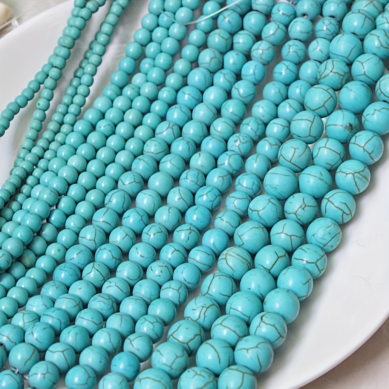 Turquoise Beads Colorful Diy Round Stone Beads Small Beads - Temu