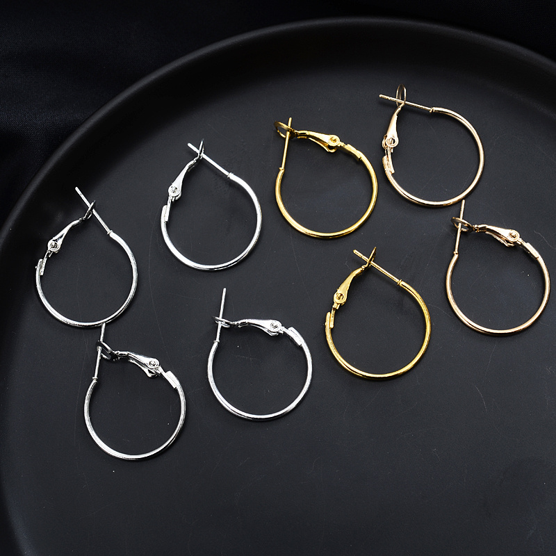 100 PCS Stainless Steel Big Circle Wire Hoops Earrings Loop 20*25mm Gold  Silver for DIY Earring Jewelry Making Findings