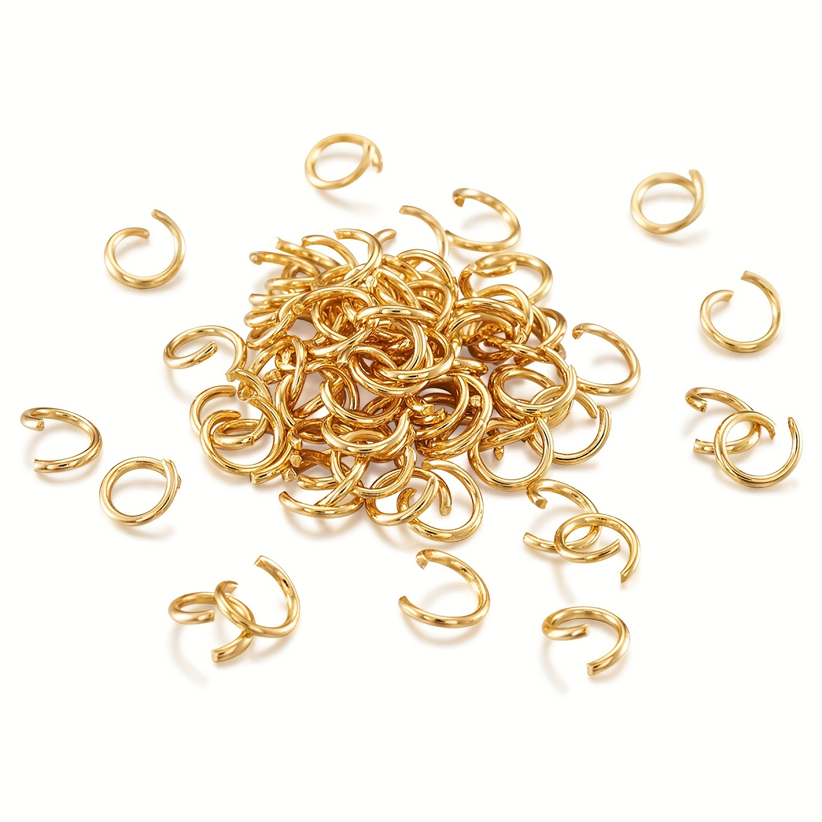 1500pcs Gold Jump Rings for Jewelry Making 4mm Gold Plated Open Jump Rings for Craft Making Supplies