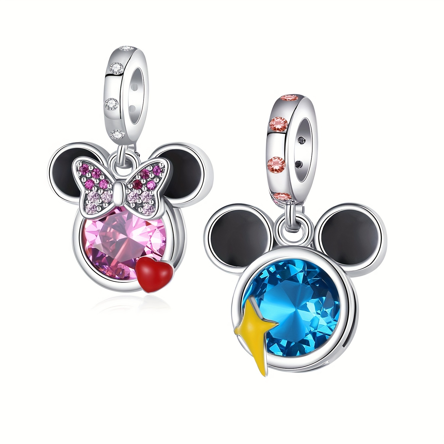 Disney Kingdom Hearts Silver Open Bezel Charms, Disney Resin Craft, Disney Charm, Mickey Charms