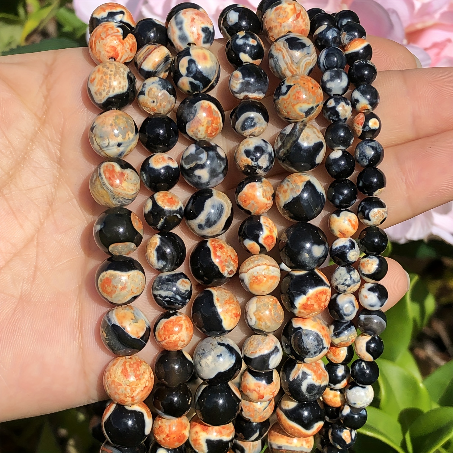 Strand Size Natural Stone Purple Dragon Vein Agates Beaded - Temu