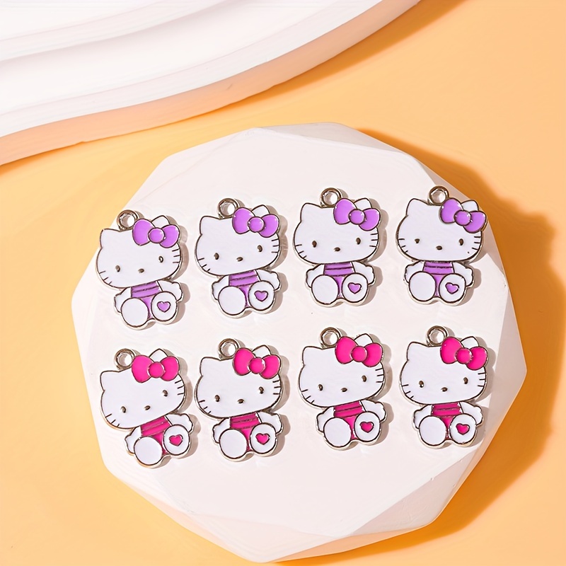 Kawaii Sanrio Hello Kitty Anime Beaded Bracelet New Cute Fun Cat Shape  Creative Design Animal Style Jewelry Cartoon DIY Handmade