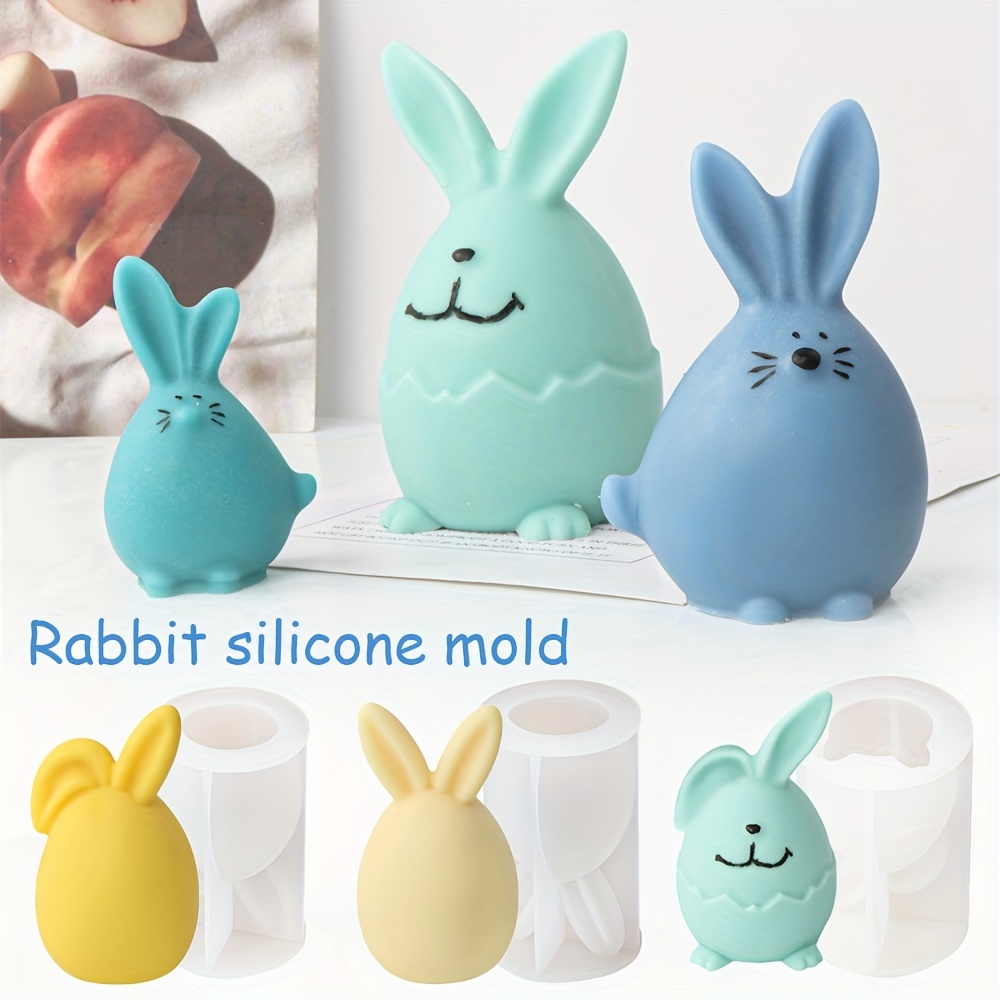 Moule à lapin en silicone, Mignons moules en résine de Pâques 3D, Moule en  plâtre fait à la main, moules en Silicone pour animaux, moulage en résine