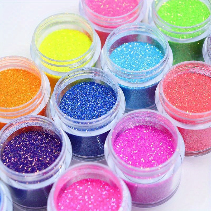 6boxes Nail Art Glitter Powder, Girly Pink Glitter Sugar Powder
