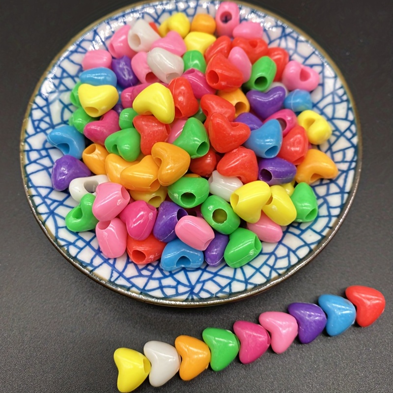 720Pcs Candy Color Acrylic Heart Beads Star Beads Round Beads