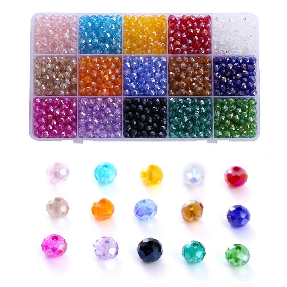 Crystal Glass Flat Beads For Jewelry Making Faceted Rondelle - Temu