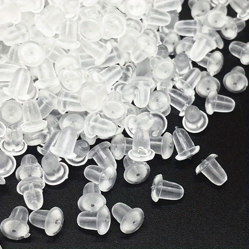 500Pcs Rubber Earring Backs Plastic Soft Clear Silicone Ear Stoppers  Stabilizers