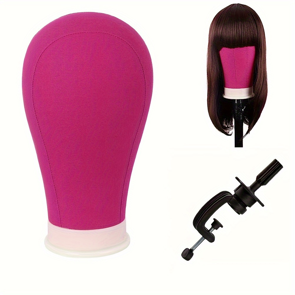 ISHOT Wig Head 23Inch,Mannequin Head With Stand,Canvas Wig Head For  Wigs,Wig Making Styling Display With Table Clamp Set