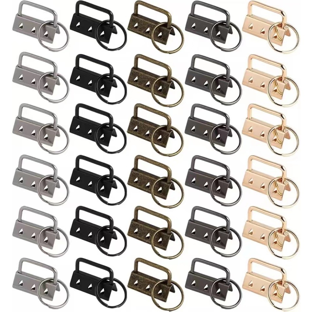  Hotop, 72 Pieces Keychain Fob Hardware Key Fob Hardware  Wristlet Hardware Lanyard with Metal Ring for Keychain and Wristlet (Rose  Gold, Chameleon, Gray, Gold, Silver, Bronze,25 mm), 25mm
