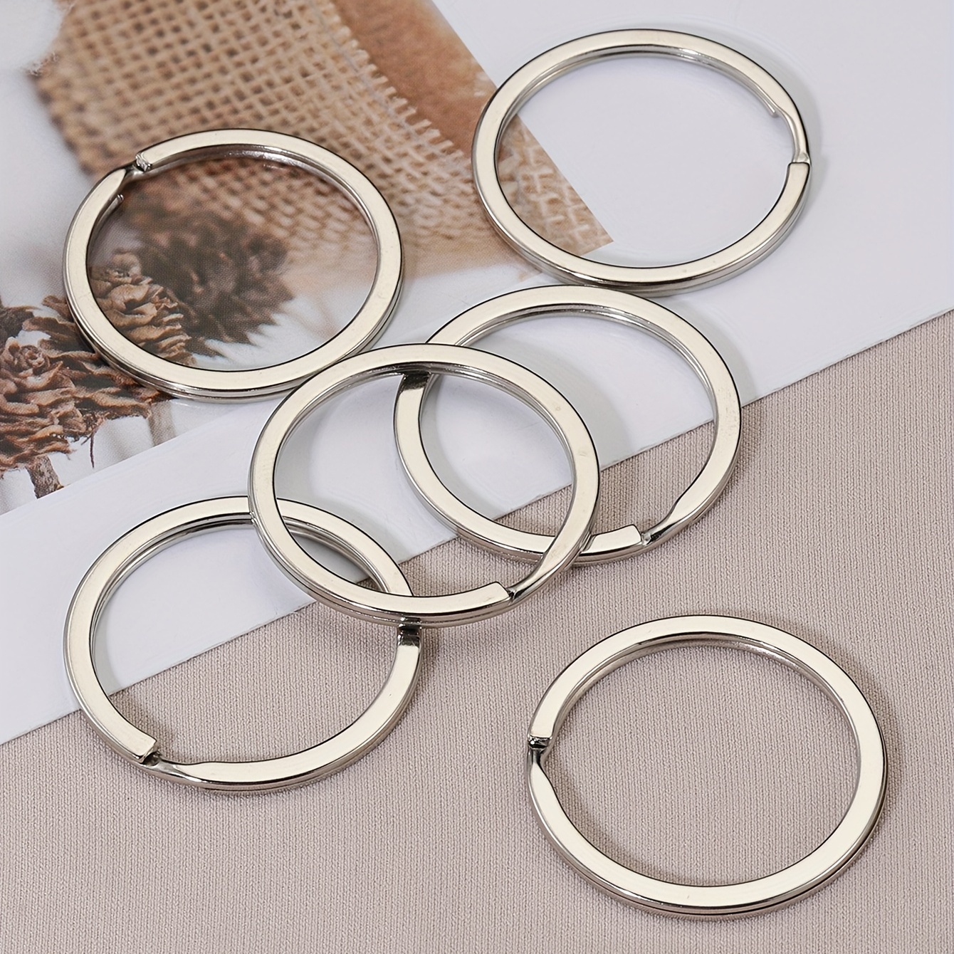 10p Stainless Steel 25/28/30/32/35mm Keyring Split Ring Key Ring
